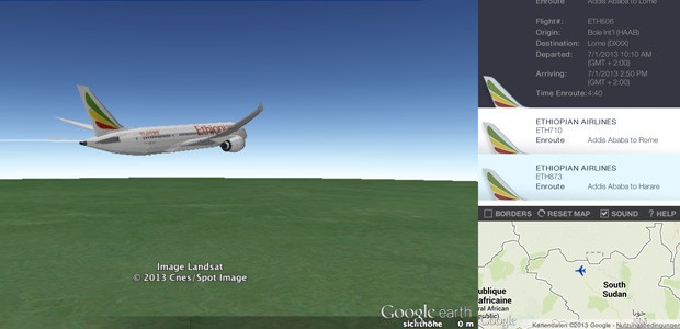 Dreamliner im Flug: Live-Simulation