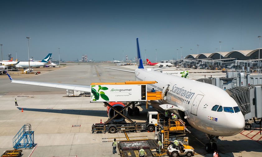 Unser SAS-A330 am Gate in Hongkong