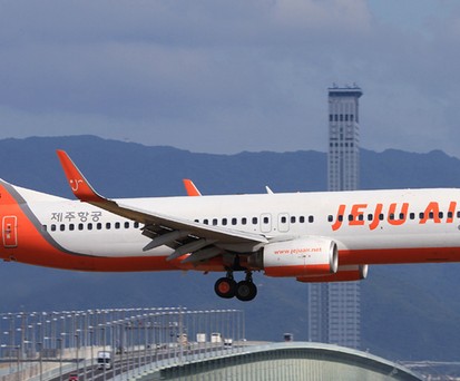 Boeing 737 von Jeju Air (Archivbild): Probleme bei der Landung in Busan.
