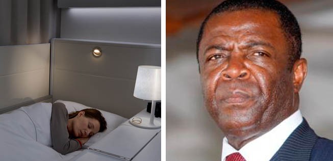 Bett in der ersten Klasse: Minister Edgar Alain Mebe Ngo’o wollte so reisen.
