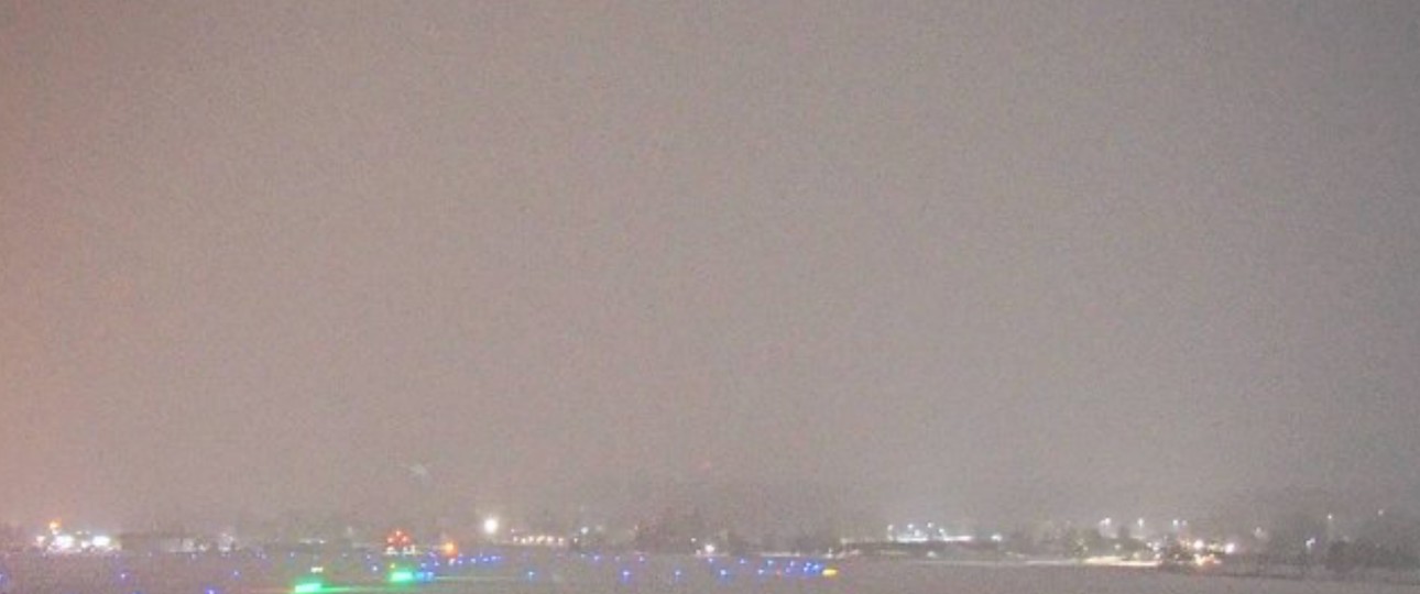 Bangor Airport am Sonntagabend: Der Wintersturm wütete auch hier.