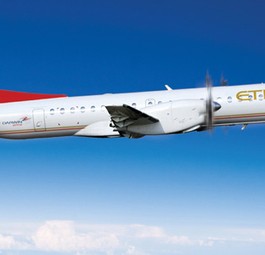Saab 200 von Darwin Airline im neuen Look: Etihad als dominantes Merkmal.