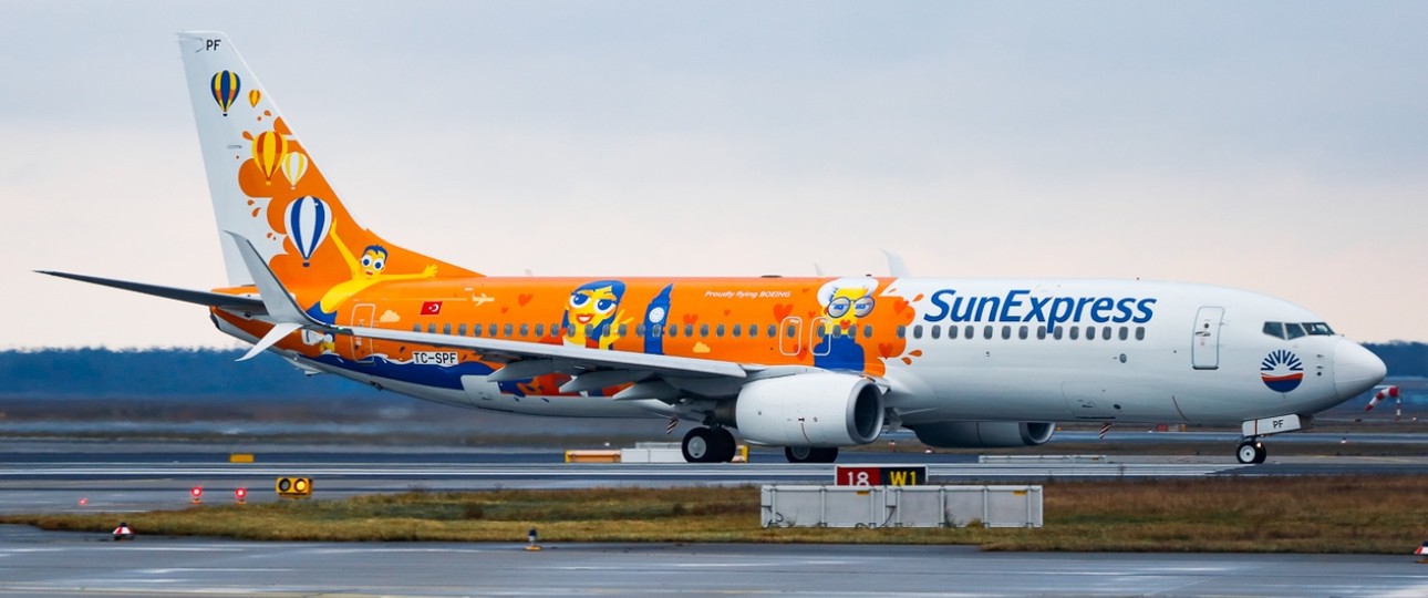 Die Boeing 737-800 mit dem Kennzeichen TC-SPF: Gehört der russischen GTLK.
