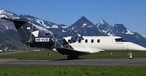 Pilatus PC-24 beim Hersteller im Schweizer Kanton Nidwalden: Trägt vorne den Platoon-Schriftzug und hinten das Schweizer Testkennzeichen HB-VUB.