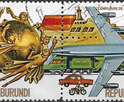 Briefmarke von Burundi: Die Nationalairline soll wieder abheben.