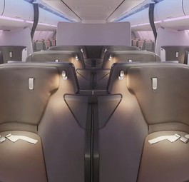 Die neue Business Class von Trinity Airways: Die Airline baut zwölf Sitze in ihre beste Reiseklasse.