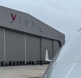 Der Vista-Hangar am Flughafen Karlsruhe/Baden-Baden: Hier wird die in Deutschland registrierte Flotte gewartet.