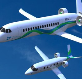 Entwürfe von Zunum: Hybrid-Elektroflieger.