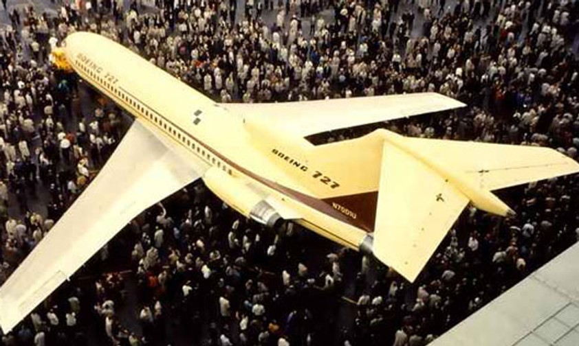 27. November 1962: Die Boeing 727 wird erstmals der Öffentlichkeit vorgestellt.