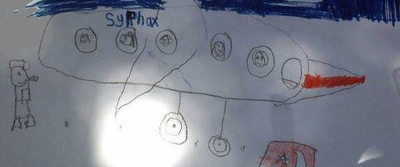 Kinderzeichnung von Syphax Airlines: Der Enthusiasmus war größer als der finanzielle Atem.