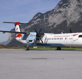 De Havilland Canada Dash 8 von AUA in Innsbruck: Eins die erste Basis.