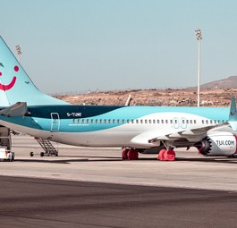 This Tui Boeing 737 Max registered as G-TUMF took off from Tenerife.