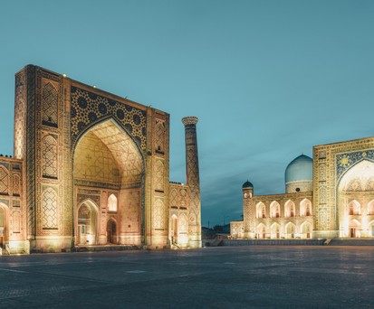 Registan-Platz im usbekischen Samarkand: Die Regierung hat Regionalrouten im Visier.