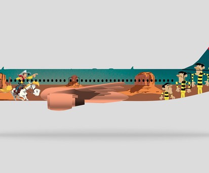 Reitet Lucky Luke auf Flugzeug von Brussels Airlines?