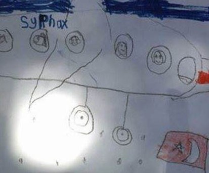 Kinderzeichnung von Syphax Airlines: Der Enthusiasmus war größer als der finanzielle Atem.