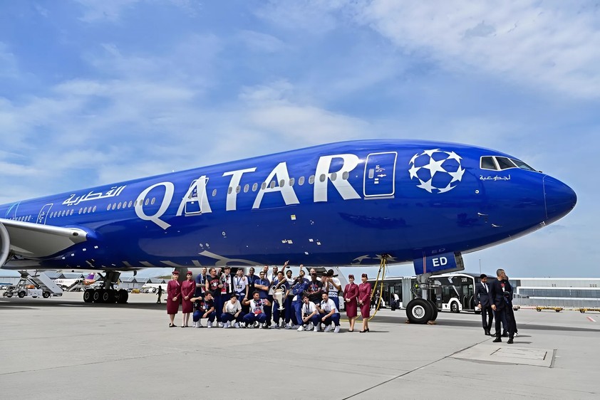 Boeing 777 mit dem Kennzeichen A7-BED: Flog Paris Sain-Germain nach Hause.