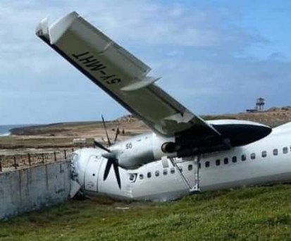 Fokker 50 von Silverstone Air: Die Piloten wurden verletzt.