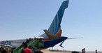 Die Boeing 737 Max von Flydubai in Tabuk: Das Flugzeug landete beschädigt, aber sicher.