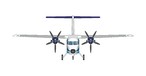Ein Blick auf die Turboprop-Maschine von vorne.