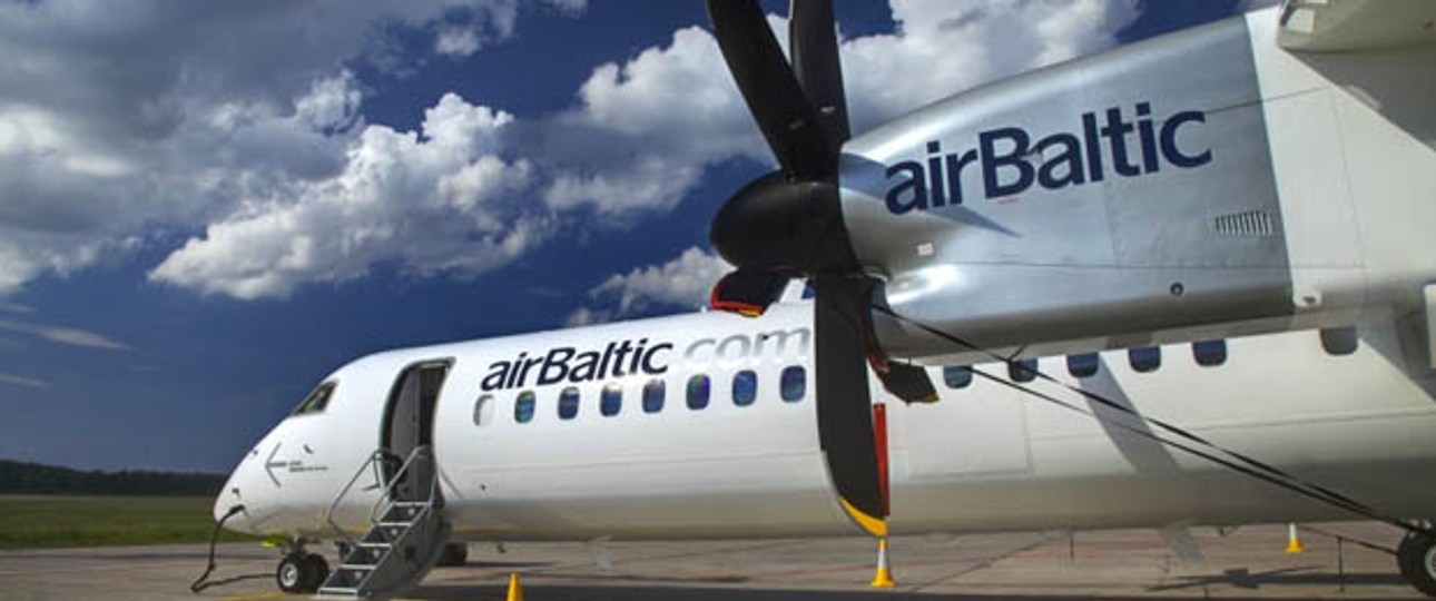 Bombardier Q400 von Air Baltic: Neu in Deutschland unterwegs.
