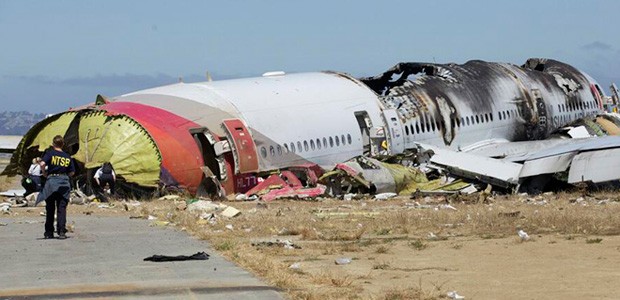 Wrack des Asiana-Fliegers, der in San Francisco verunglückte: Bei der Landung höhere Chancen.