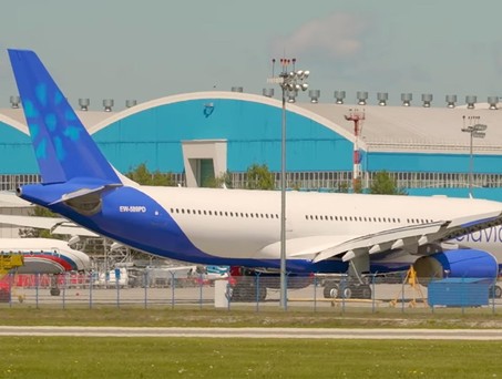 A330-200 von Belavia: Das Flugzeug dürfte die Airline eigentlich nicht einflotten.