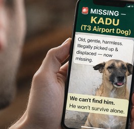 In Dehli wird ein Straßenhund vermisst: Das ist einer von zahlreichen Tweets. 