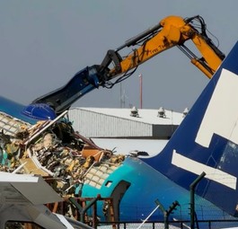 Das Ende der Boeing 757 Hekla Aurora: Ein trauriger Anblick.