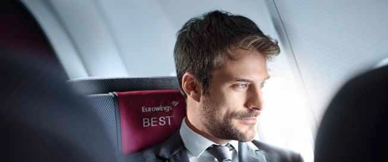 Businessreisender bei Eurowings: Die Airline umgarnt Premium-Flieger.
