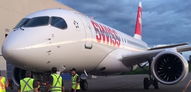 Die HB-JBA ist die erste C-Series weltweit, die für eine Airline fliegt.
