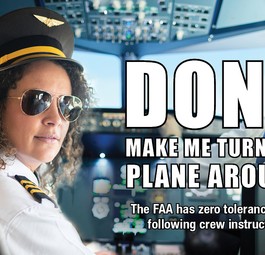 FAA-Meme: Pilotin warnt Passagiere.