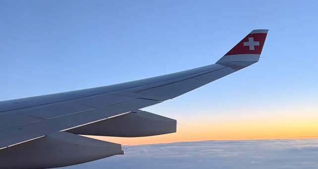 Blick aus einem Airbus A330 von Swiss: Die Fluglinie nimmt ein neues Ziel in Indien auf.