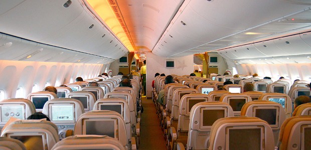 Economy-Kabine einer Boeing 777 von Etihad: Drei Feuer auf einem Flug.
