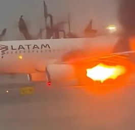 Das Feuer an einem Airbus A320 von Latam: Der Notfall geschah in Lima in Peru.