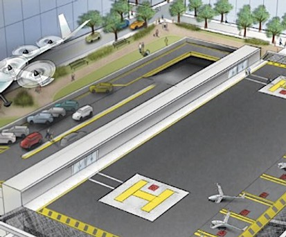 So stellt sich Uber die Zukunft des Nahverkehrs vor: Ubers Elevate-Netzwerk soll den Straßenverkehr entlasten.