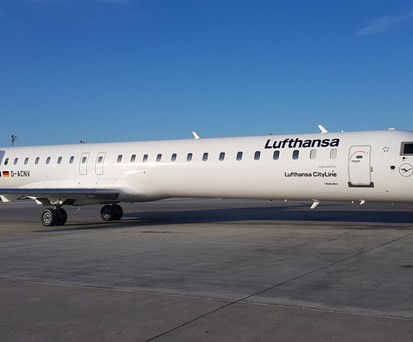 Bombardier CRJ 900 von Lufthansa Cityline: Schon recht klein.