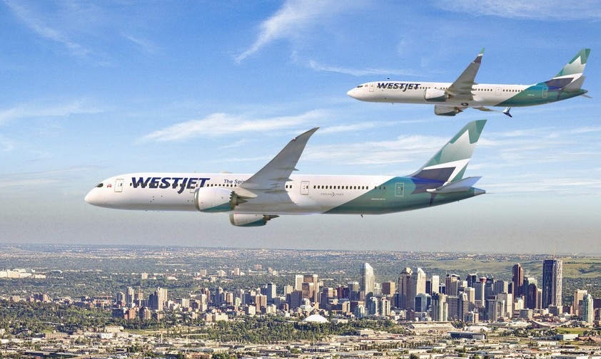 Boeing 737 und 787 in Westjet-Livery: Die Airline hat einen Großauftrag bei Boeing platziert.