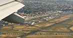 Blick auf den Flughafen Le Bourget, wo die Paris Air Show stattfindet.