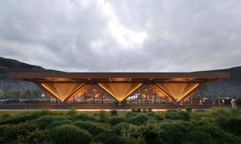 Das neue Terminal des Flughafens Mestia: Von einem georgischen Architekturbüro entworfen.