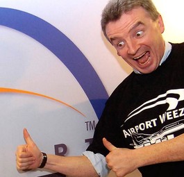Ryanair-Chef Michael O'Leary am Flughafen Weeze.