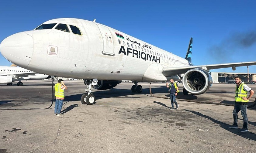 Airbus A320 von Afriqiyah Airways: Von ehemals acht Maschinen ist noch ein Airbus einsatzbereit.