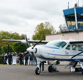 Die Cessna Caravan am Flugplatz Schwarze Heide: Ab März 2021 soll sie ...