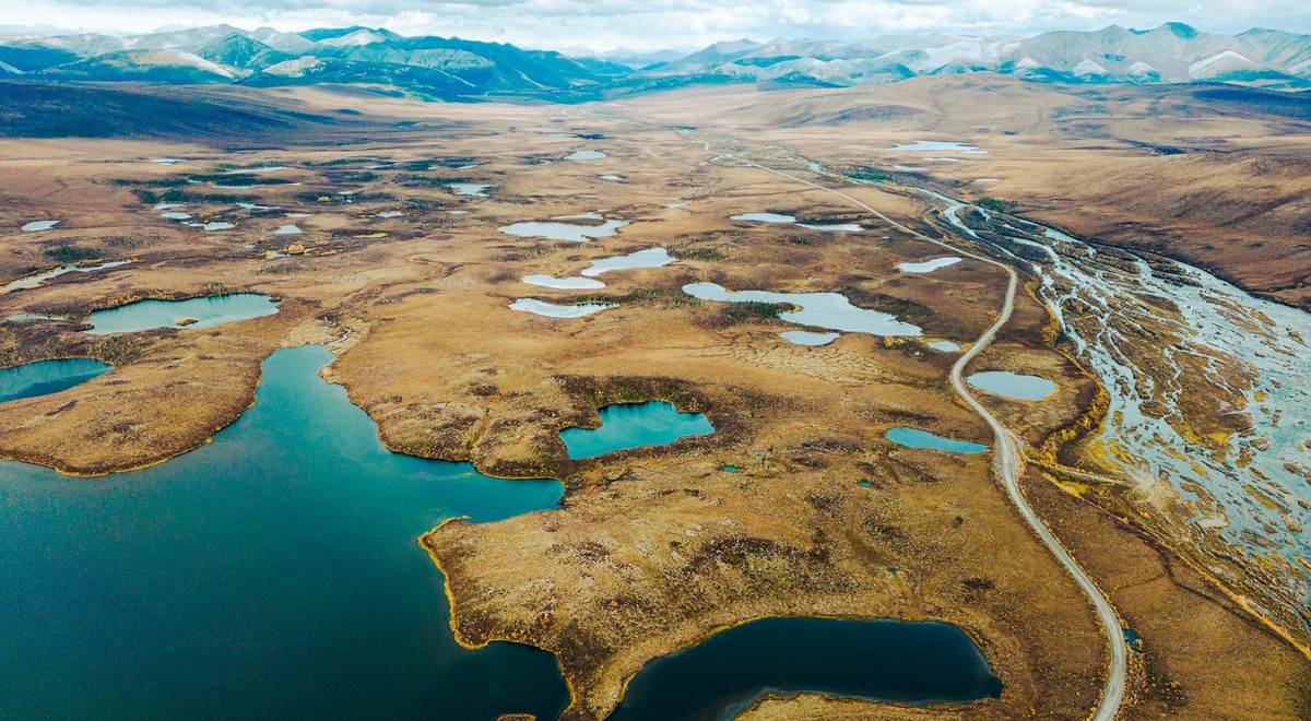 Der Tombstone Nationalpark bei Dawson City von oben