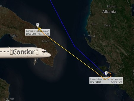 boeing 757 korfu duesseldorf brindisi