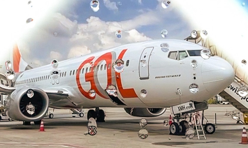 Flugzeug von Gol bei der digitalen Taufe: Möglich per Filter.