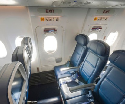Economy Class von Delta Air Lines: Wenn es so ausschaut, gibts keine Probleme.