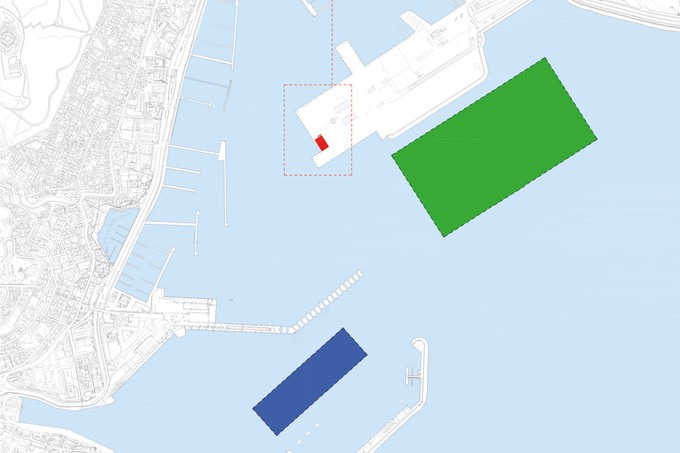 Hafen von Palma: Farblich markiert sind die Landeplätze für die Flugzeuge im Hafen von Palma.