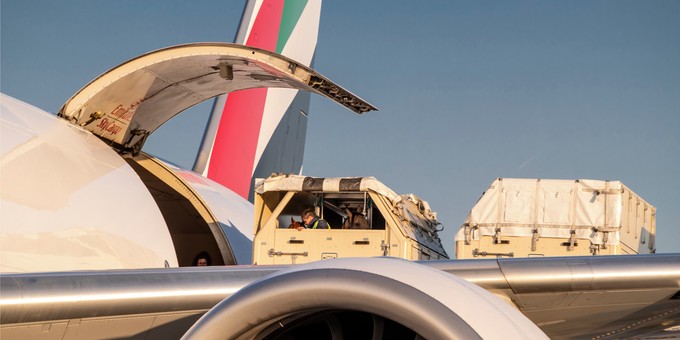 Platz 4: der Nahe und Mittlere Osten mit 13,5 Prozent. Im Bild: Pferde werden in eine Boeing 777 F von Emirates Sky Cargo verladen.