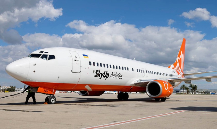Eine Boeing 737 von Sky Up Airlines: In diesem Jahr wird die Fluggesellschaft ukrainische Politiker ins Ausland fliegen.