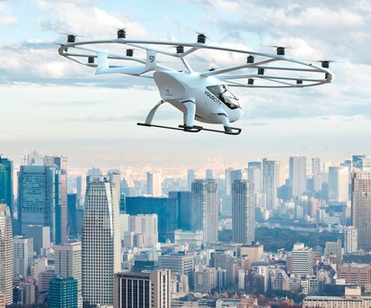 Volocopter im Flug (Computeranimation): Nach zweieinhalb Monaten hat das Unternehmen einen neuen Eigentümer.